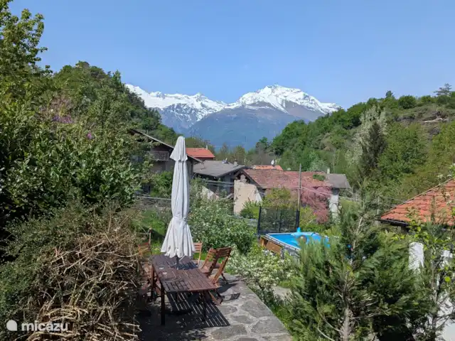 Casa Assiere  in Italy, Piedmont, Susa - holiday house view from terrace (pool use not included)