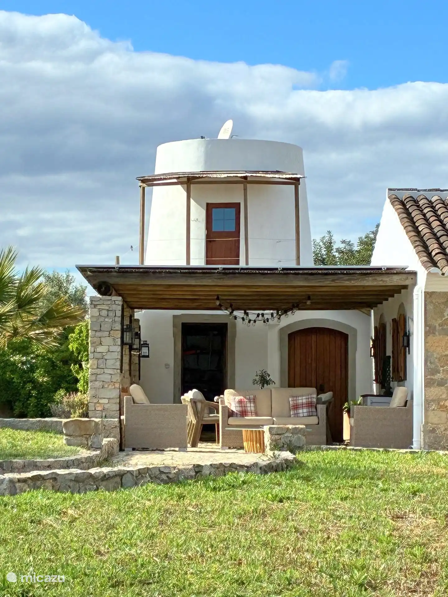 Een ontspannende sauna bevindt zich bovenin de molen
