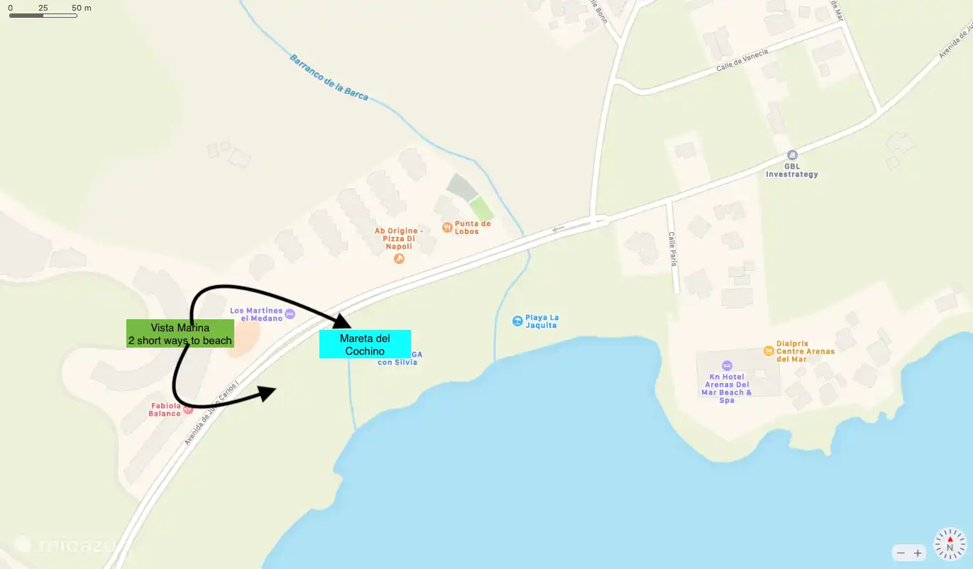 Emplacement Casa Sweetie à Vista Marina, à 2 pas de la plage