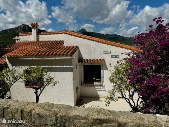 Casa Luna | Espagne, Costa Blanca, Orba - villa Côté rue de la maison il y a 3 agrumes et un beau bougainvillier et deux grands palmiers... cela donne une véritable atmosphère espagnole.