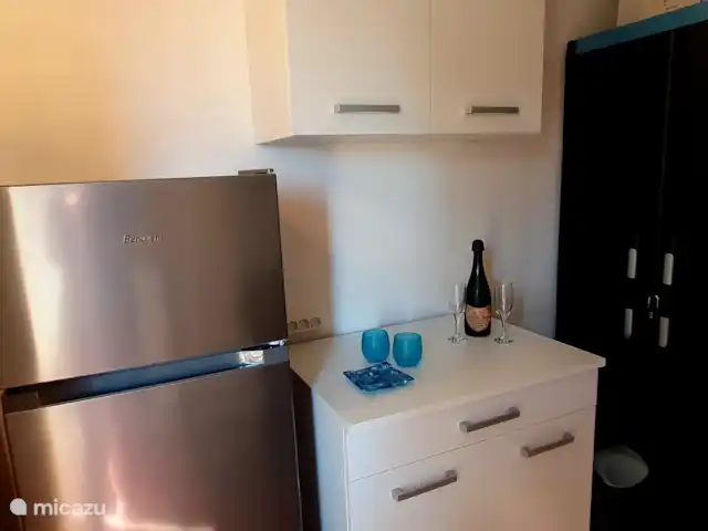 Casa Vivir la Vida | Espagne, Costa Blanca, Punta Prima - appartement Débarras sur le toit-terrasse avec, entre autres, réfrigérateur/congélateur et armoires de cuisine