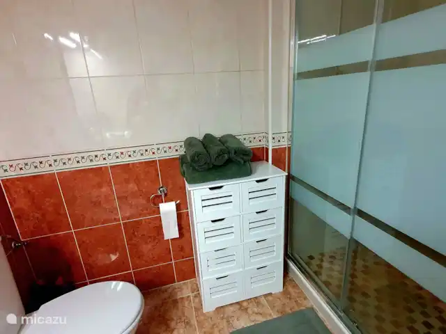 Casa Vivir la Vida | Espagne, Costa Blanca, Punta Prima - appartement Salle de bain avec beaucoup de grandes et petites serviettes