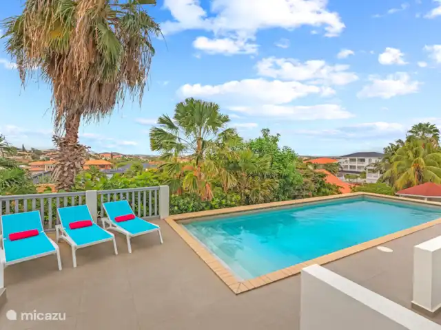 Villa Thalassa Vista Royal 8 pers | Curaçao, Banda Ariba (est), Jan Thiel - villa La piscine vue depuis le porche