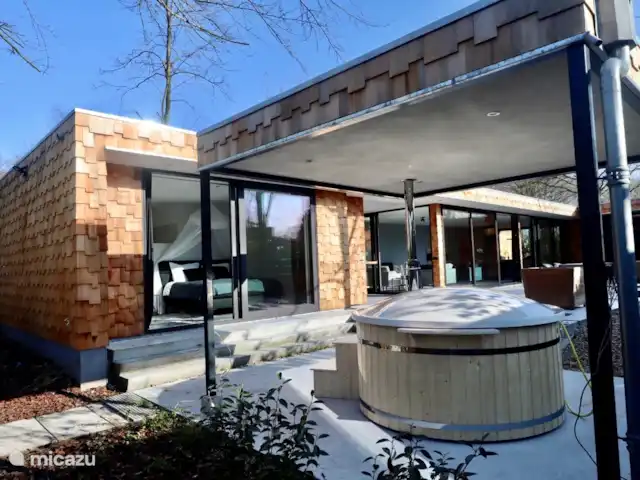 Maison forestière en bois | Pays-Bas, Brabant-Septentrional, Oosterhout - maison de vacances Terrasse avec bain à remous couvert