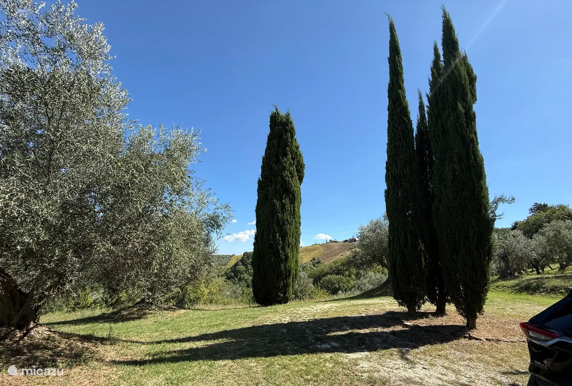 Vista del lado este y estacionamiento en el lugar.