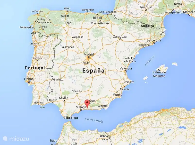 Lage von Nerja. Südspanien.