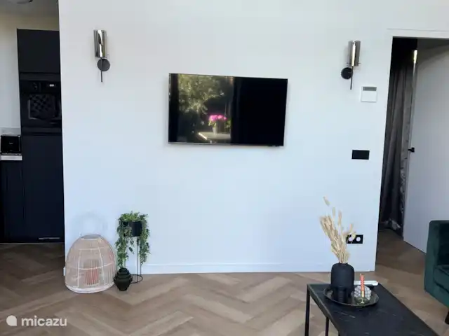 Location de Vacances Pays-Bas, Hollande du Nord, Velsen, tiny house - Modern & Cozy Tiny House Salon avec TV