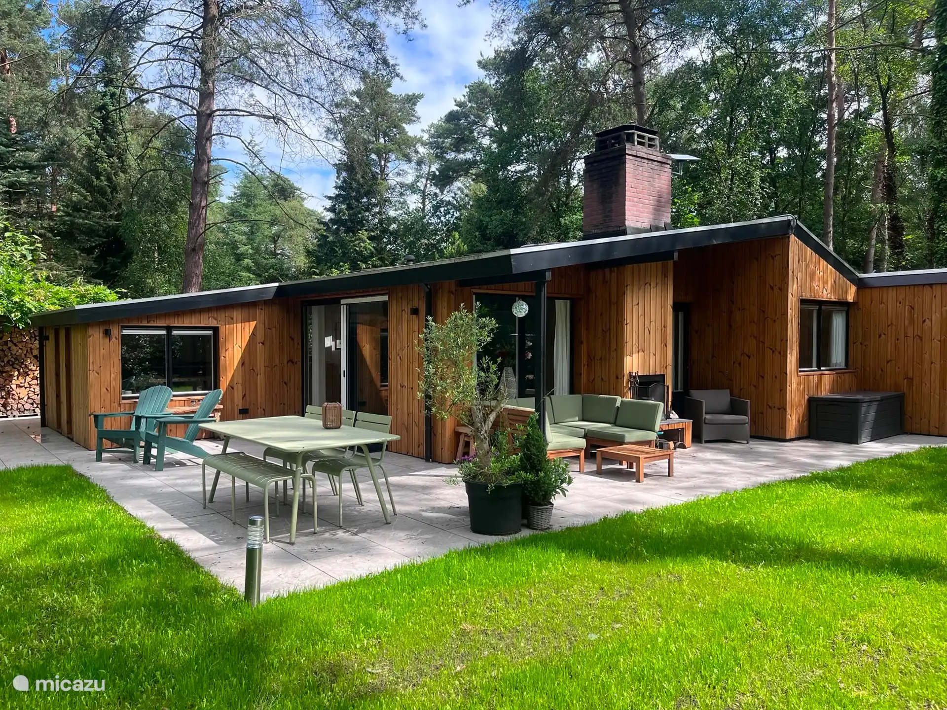 Vakantieparken, Nederland, Overijssel, Giethmen, bungalow Kleinschalig gezins boshuisje