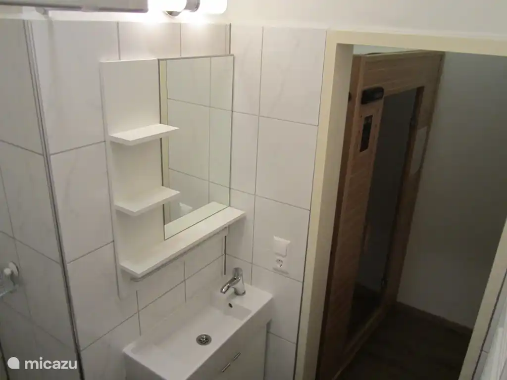 Badezimmer im grünen Schlafzimmer
