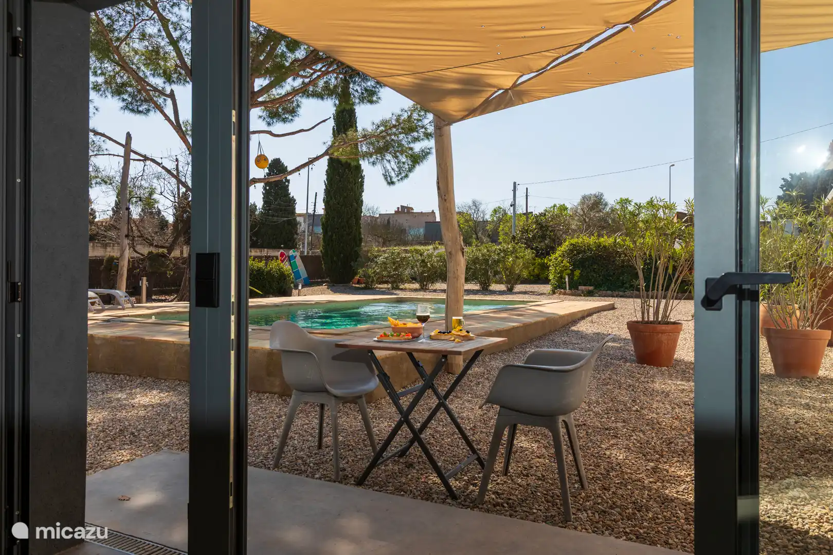 Terrace with awnings