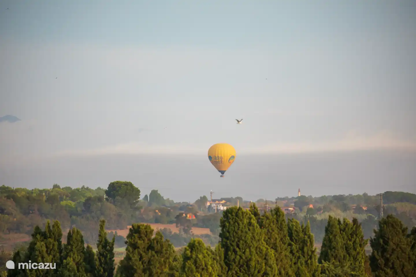 Globo aerostático, que se puede reservar en el establecimiento 