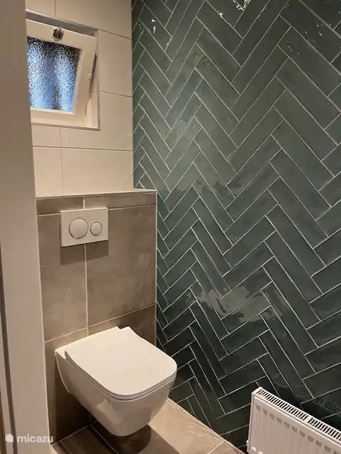 Neue Toilette mit Handwaschbecken