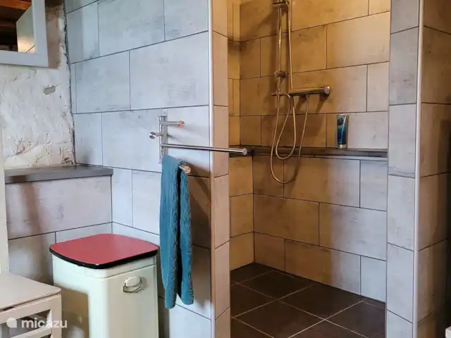 Location de Vacances Italie, Piémont, Niella Belbo, maison de vacances - Casa Rocco  Douche à l’italienne dans la salle de bain spacieuse