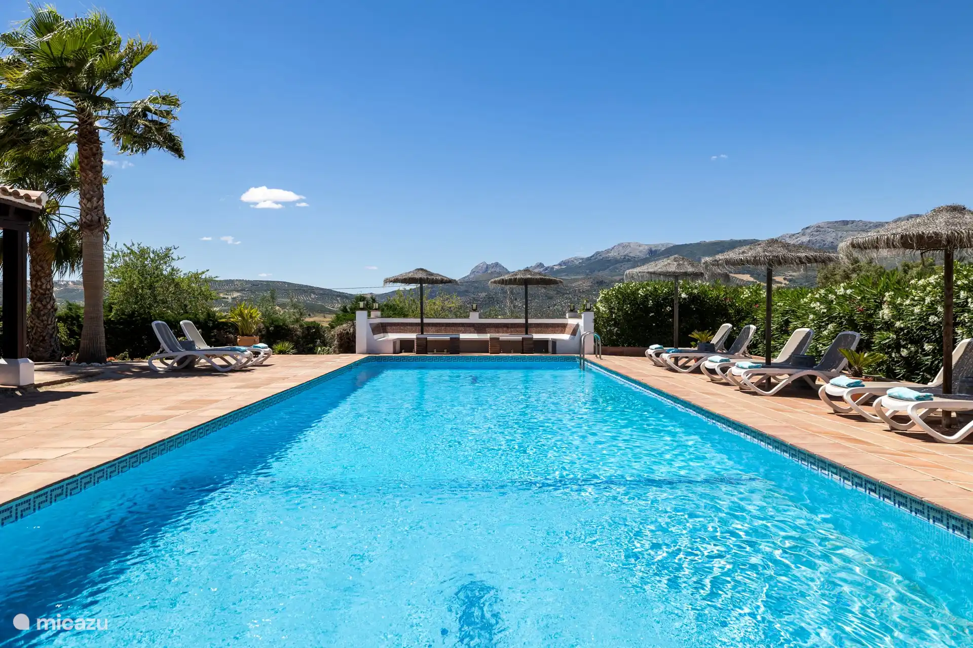 La amplia piscina de 15X5 metros