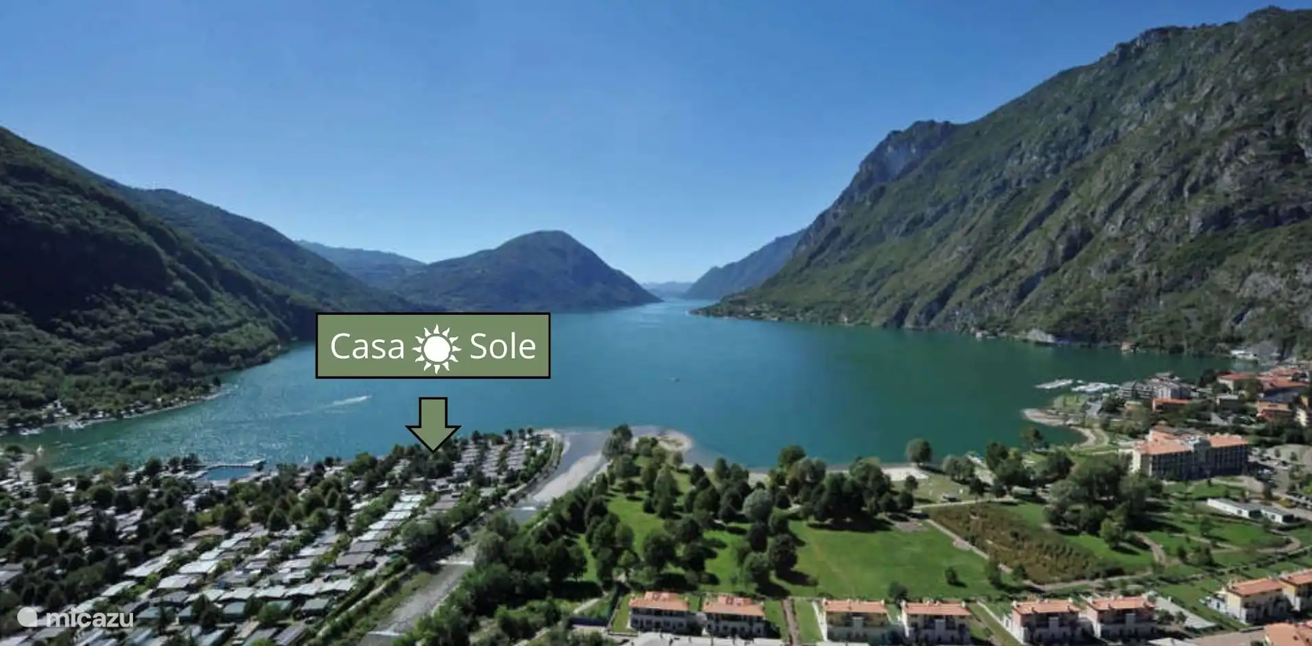 The chalet is located about 15 meters from the lake