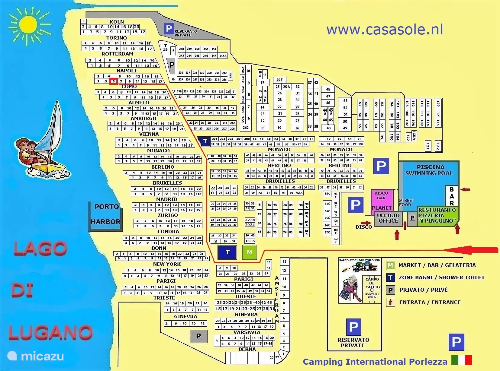 The chalet is the third chalet from the water. Other facilities are within walking distance.