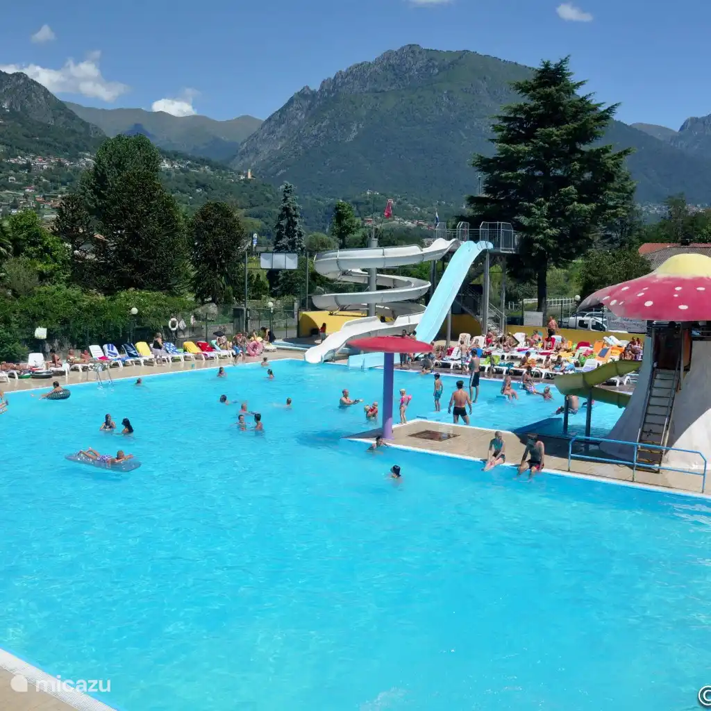Swimming pool at the campsite with various slides (open from about mid June to mid Sep)