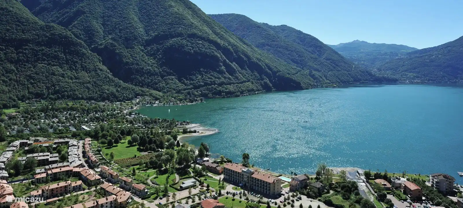Location of the campsite directly on Lake Lugano