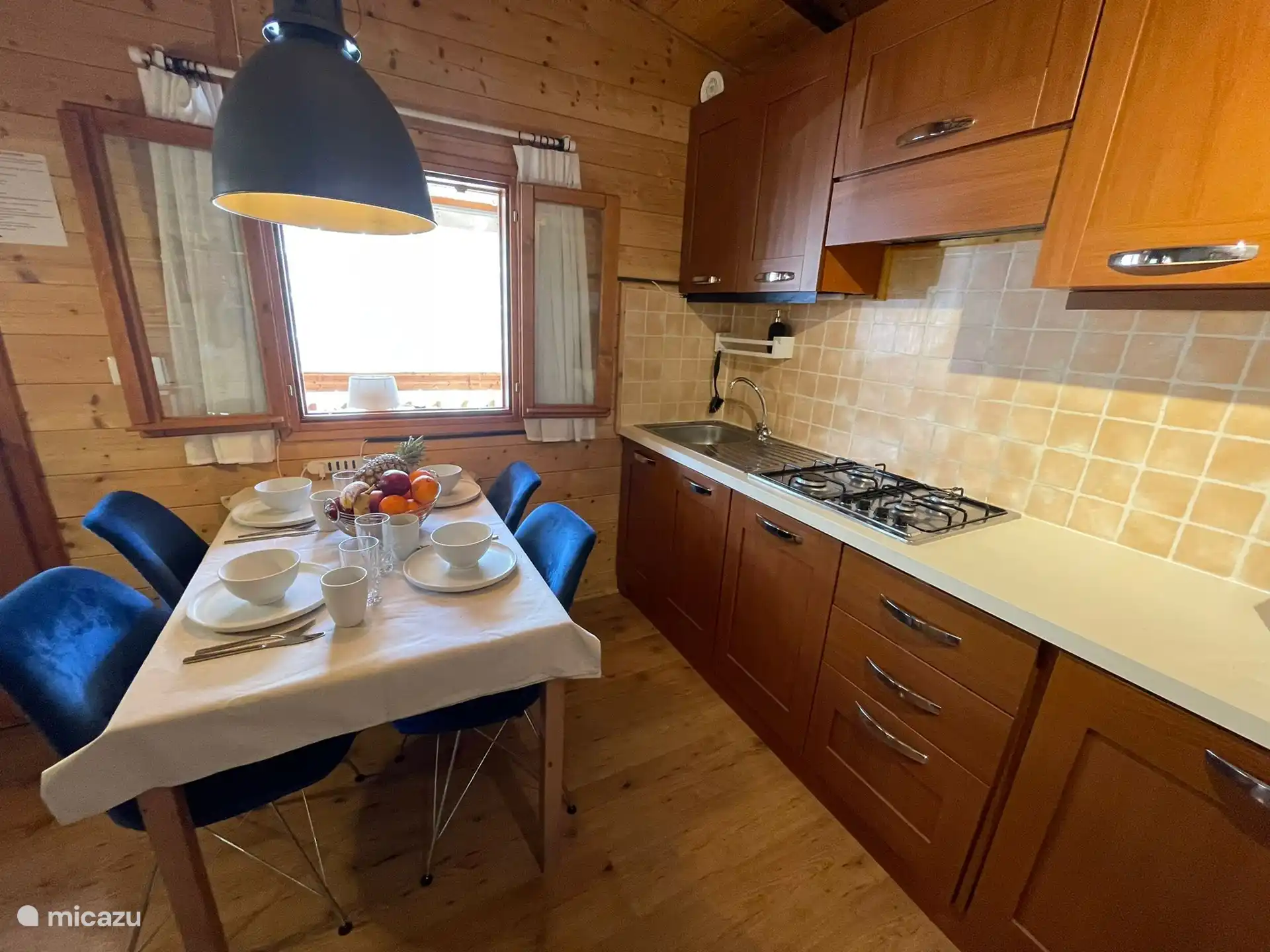 Kitchen is fully equipped with fridge, freezer, hob and inventory