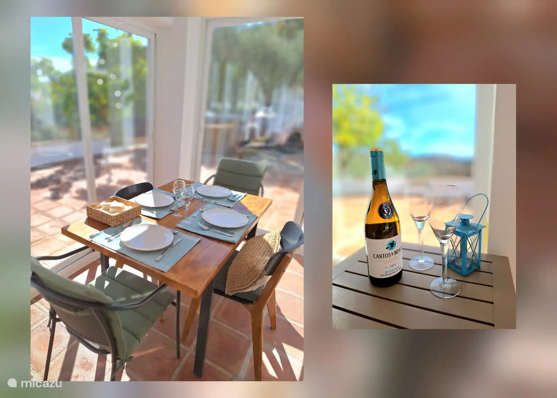 Essen mit Blick im Wintergarten