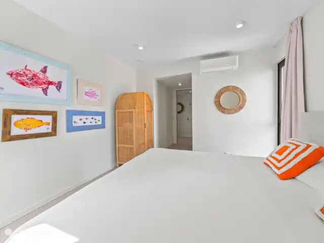 The Wharf 7E, appartement citadin de luxe | Curaçao, Curaçao-Centre, Willemstad - appartement Chambre 2 avec climatisation et salle de bain