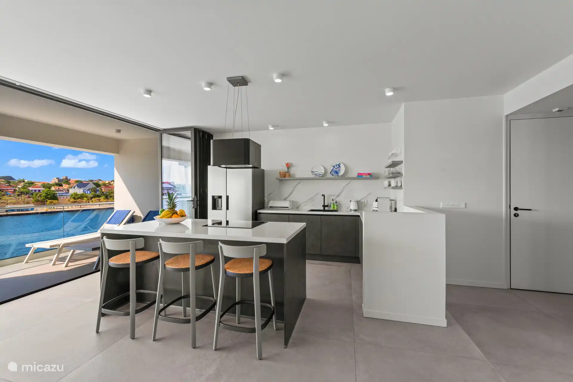 Open kitchen with oven and dishwasher