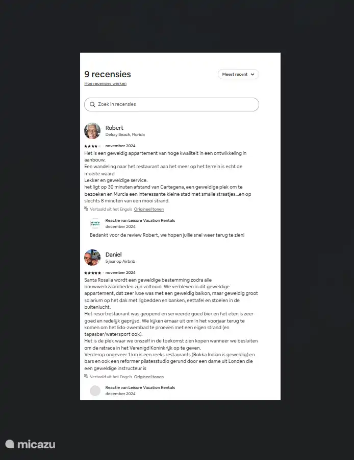 Bewertungen von Booking und Airbnb sind großartig!