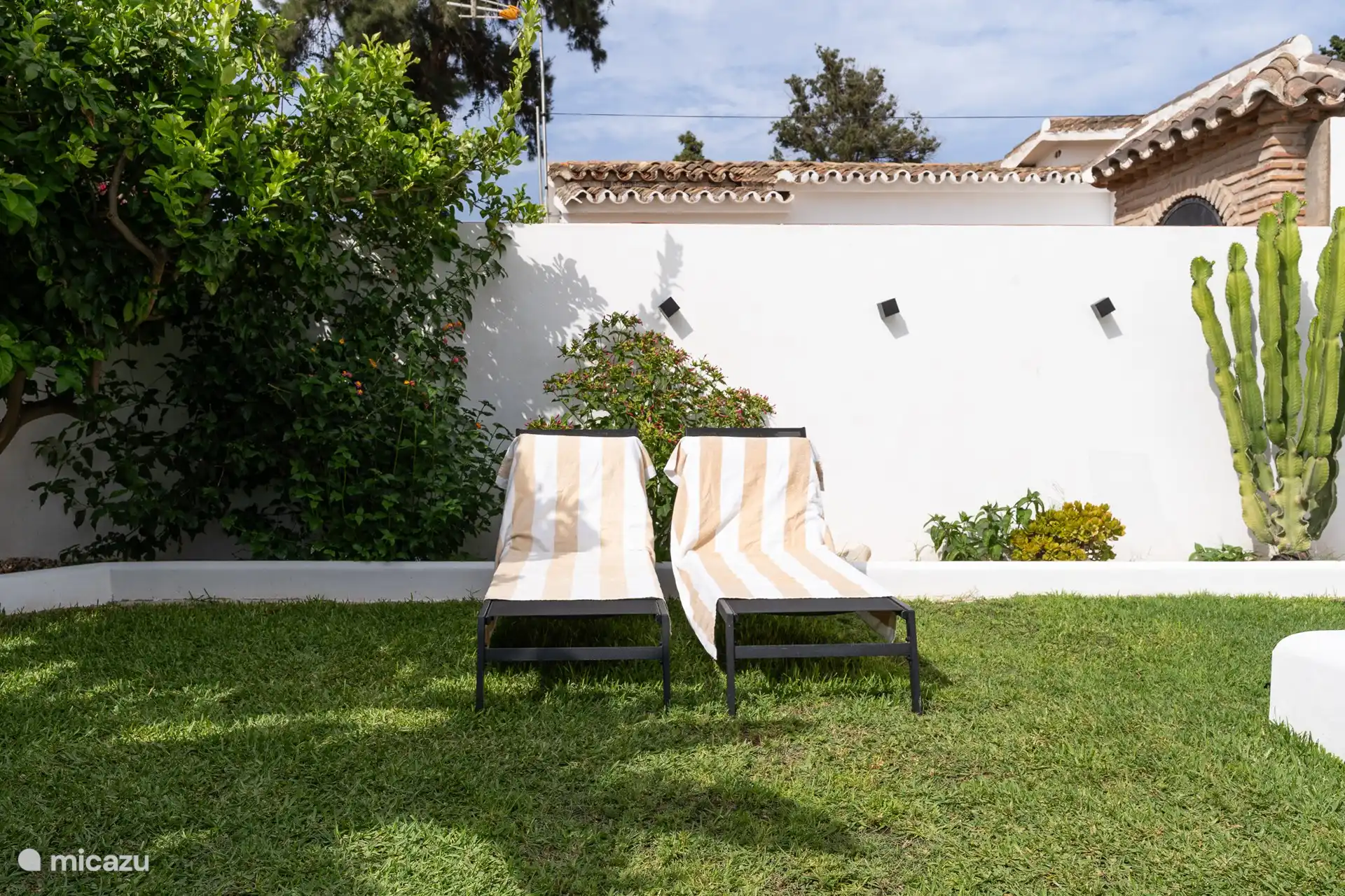 Cama asoladoras en el jardín