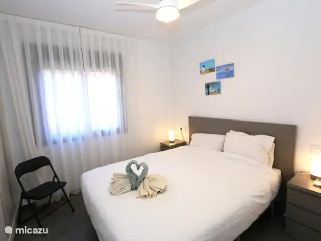 Marau Beach Resort met zeezicht huren in Spanje, Costa Cálida, San Javier - appartement De slaapkamer met het tweepersoonsbed (160 x 200).