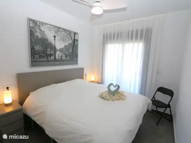 Marau Beach Resort met zeezicht huren in Spanje, Costa Cálida, San Javier - appartement Het tweepersoonsbed van de andere slaapkamer.