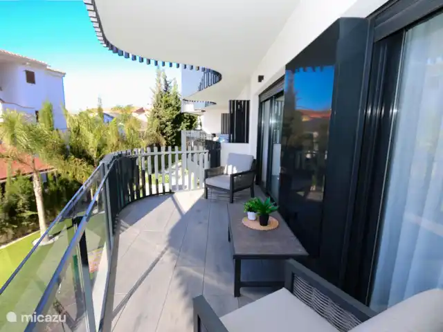 Marau Beach Resort met zeezicht huren in Spanje, Costa Cálida, San Javier - appartement Het balkon van het appartement.
