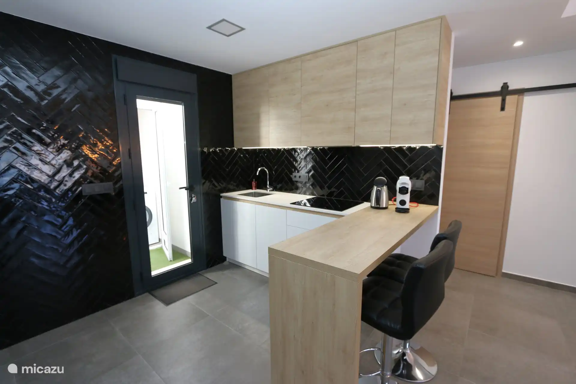 The kitchen of the apartment.