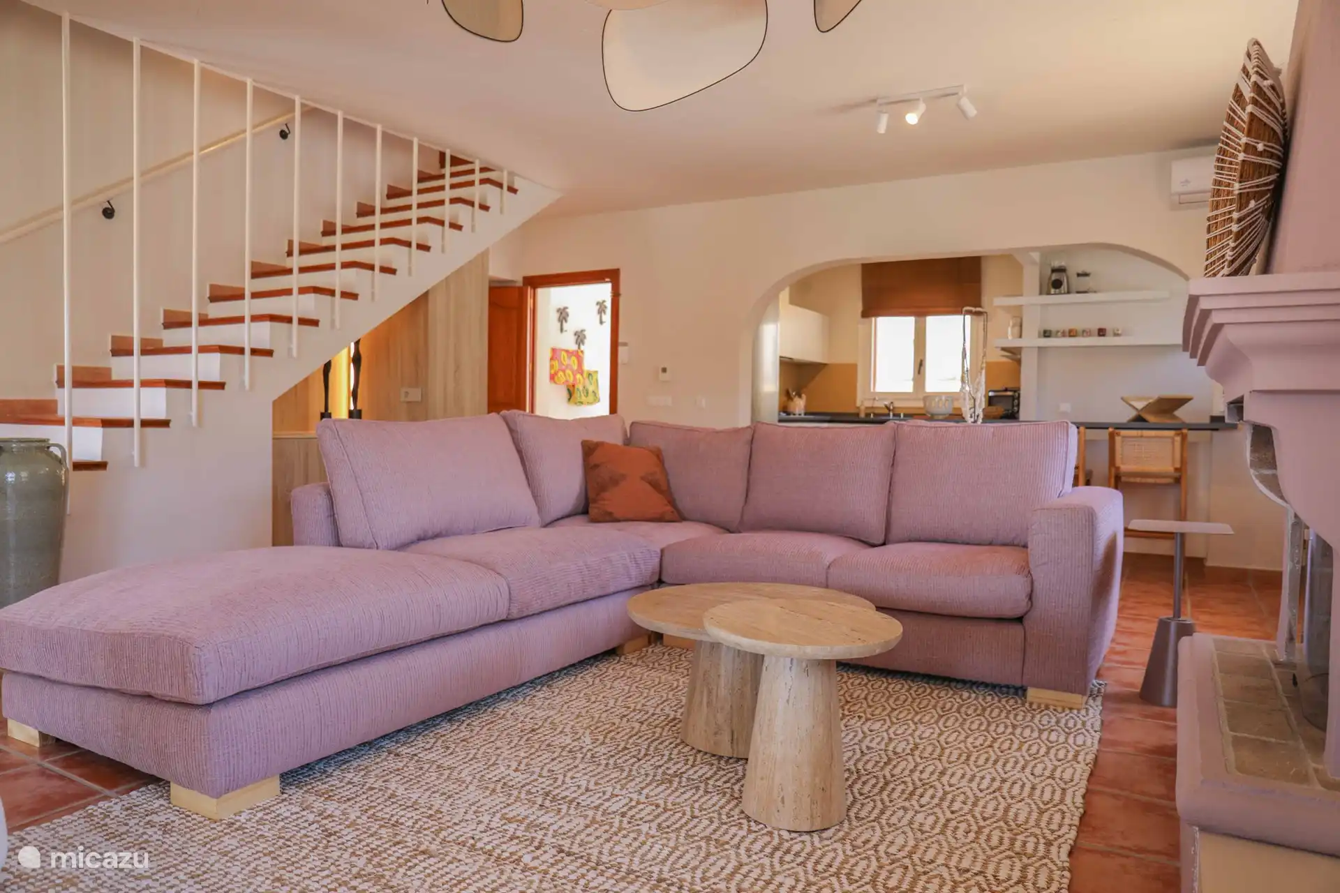 Cozy living room with corner sofa