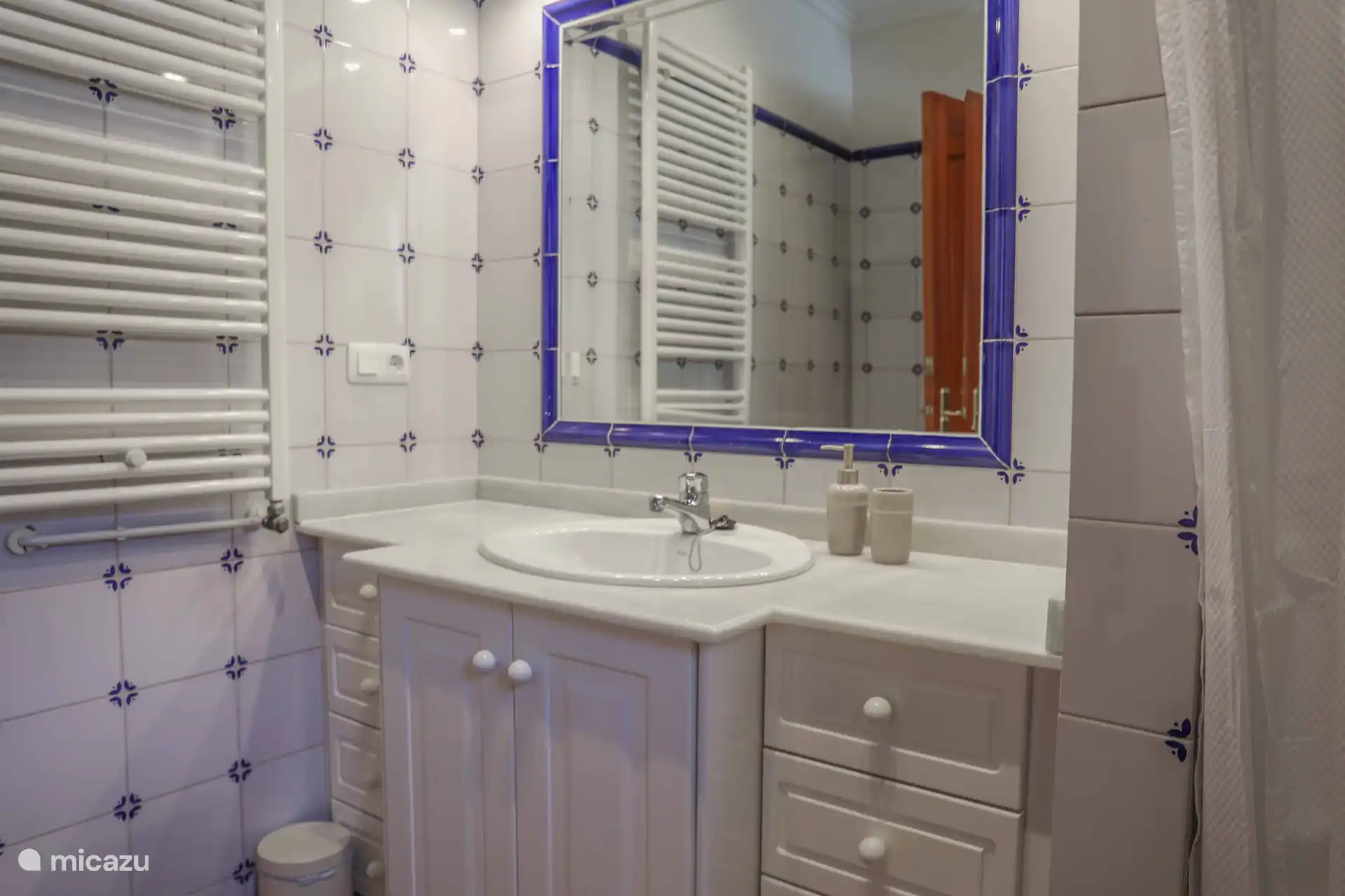 Bathroom with bath, shower and sink