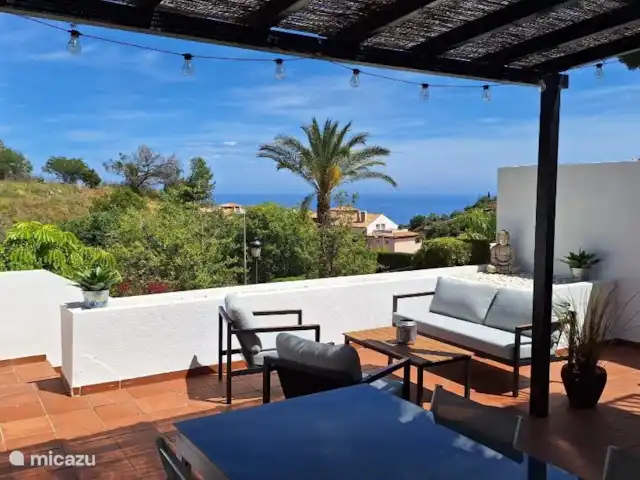 Location de Vacances Espagne, Costa del Sol, Benalmádena, maison de vacances - Benalmádena Pueblo Vue depuis la grande terrasse plein sud.