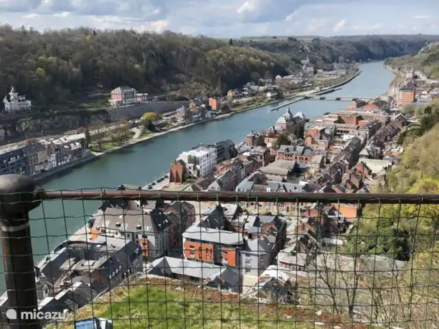 Wandelen, België, Ardennen, Blaimont, bungalow Arduena - Het Ardennetje UItzicht vanop Citadel Dinant