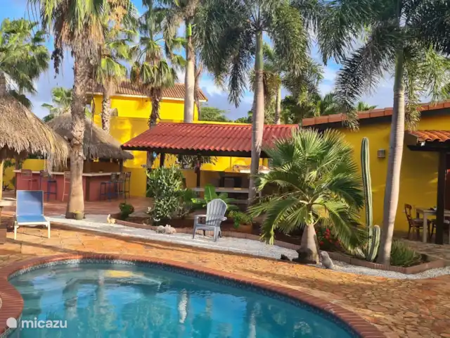 Apartamentos Caya Luna- casita Blenchi en Aruba, Oranjestad, Oranjestad - studio Jardín tropical