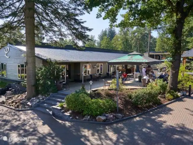 Nuestra casa de campo en el Veluwe: Pinecone en Países Bajos, Güeldres, Beekbergen - chalet Terraza en la zona de restauración.