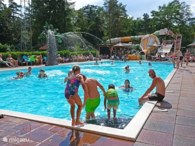 Nuestra casa de campo en el Veluwe: Pinecone en Países Bajos, Güeldres, Beekbergen - chalet Gran piscina con toboganes. Entrada gratuita para nuestros huéspedes.