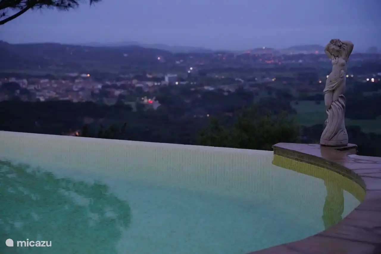 Swimming with a view of the bay of Palamos.