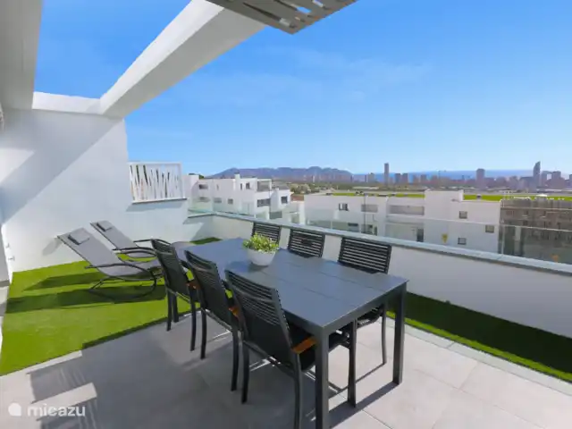 Seascape Resort Finestrat Benidorm | Espagne, Costa Blanca, Finestrat - appartement Balcon avec table à manger