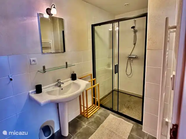 La Bergerie y su piscina privada en Francia, Alta Viena, Château-Chervix - casa de campo / castillo Baño 1