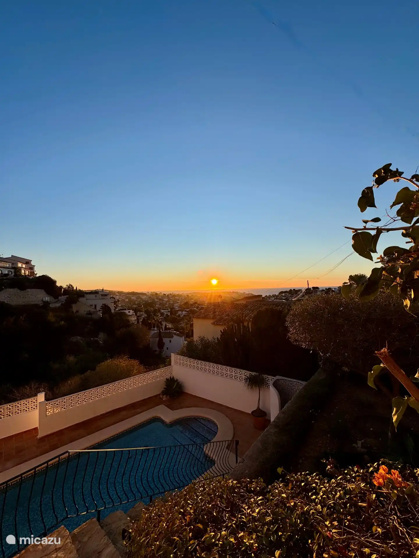 Vue; lever du soleil