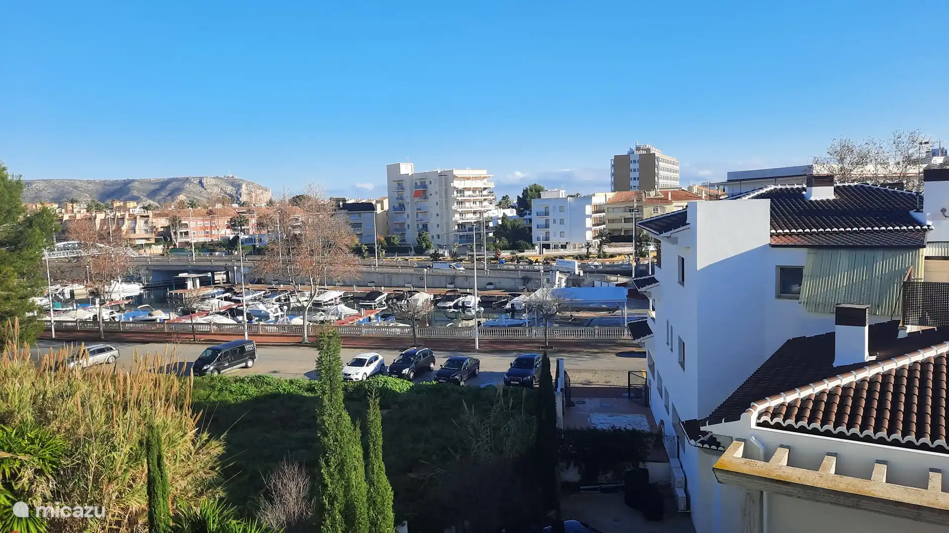 Blick vom Balkon des Kaffee-/Wohnzimmers