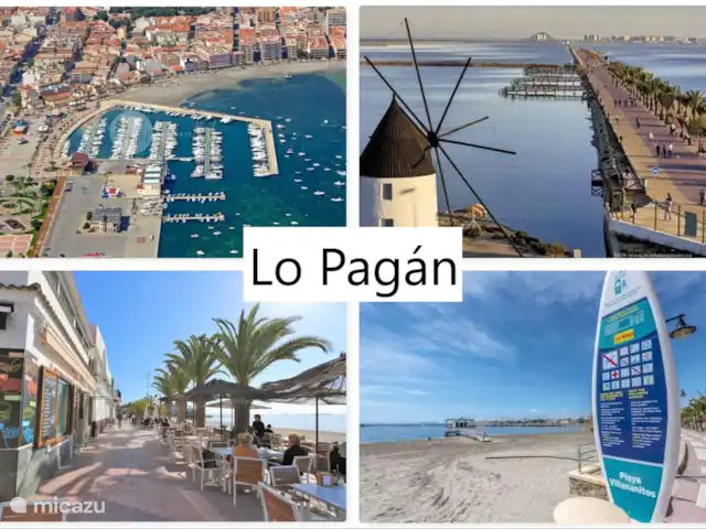 Moderne bungalow en privé zwembad huren in Spanje, Murcia, San Pedro del Pinatar - bungalow Collage van de omgeving