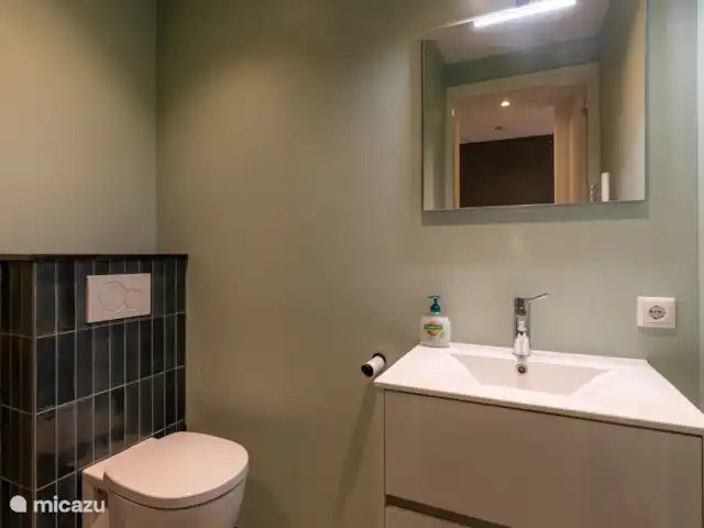 Petitville en Países Bajos, Utrecht, Zeist - casa paredada El baño de la primera planta tiene un lavabo y un inodoro.