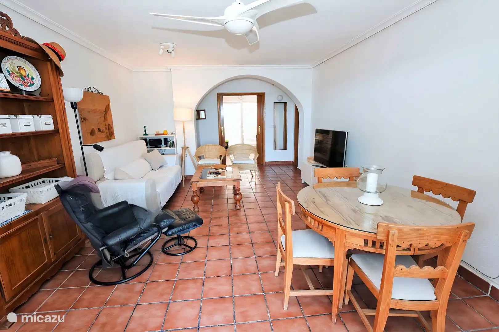 Living room + dining area