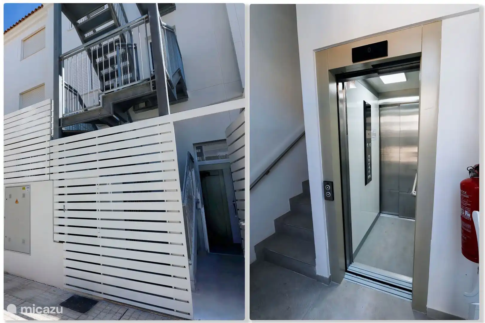 The elevator and access to the house