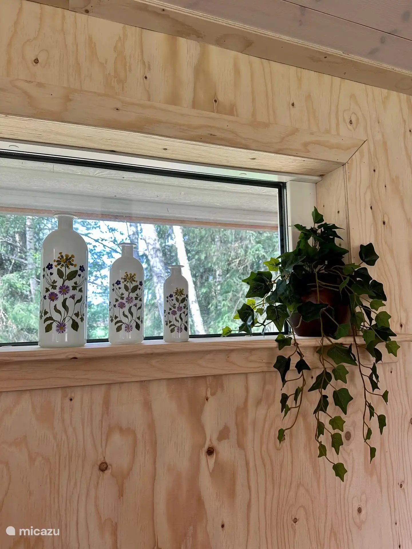 Extra light enters the house through the long window above the sofa.