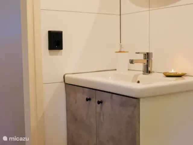 Location de Vacances Pays-Bas, Drenthe, Zuidwolde, tiny house - La chouette hulotte Salle de bain moderne